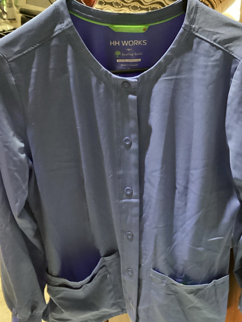 Women's Blue Button-Front Lab Jacket